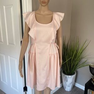 French Connection Pink Ruffle Sleeves Dress